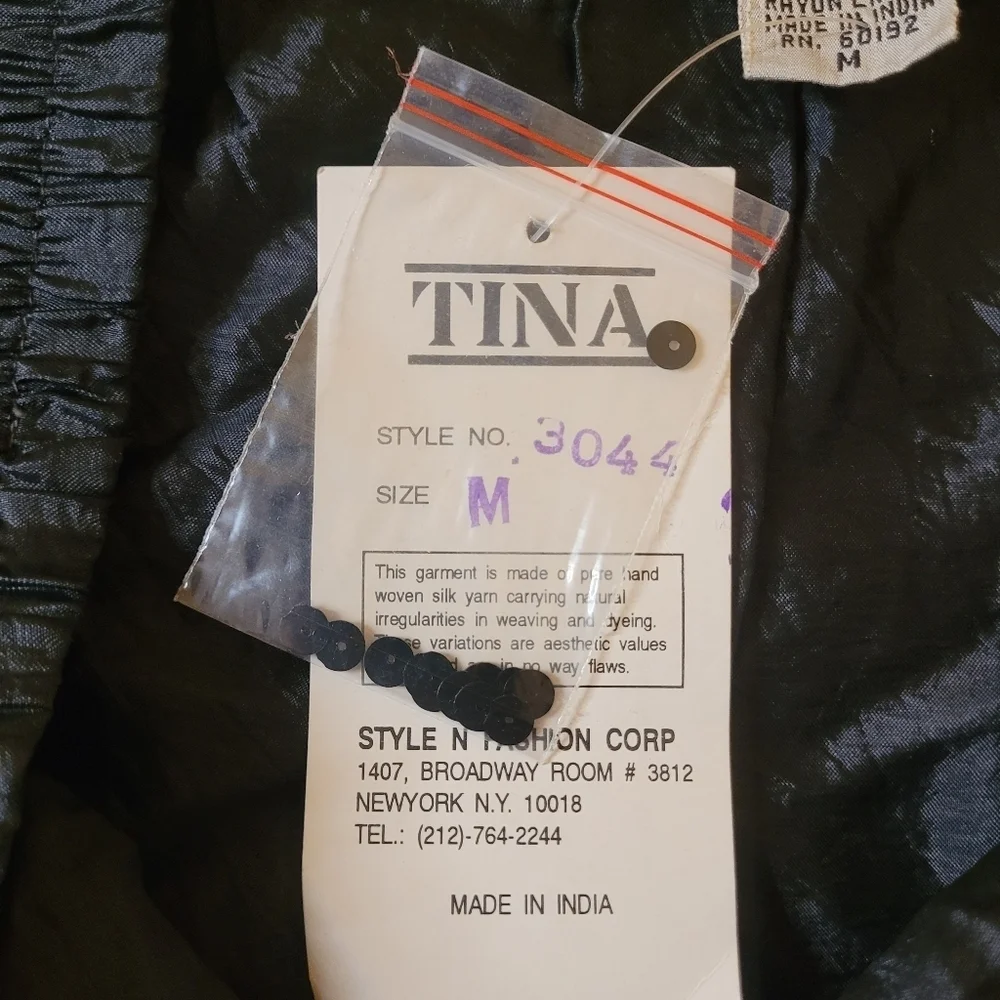 NWT Deadstock Vintage Tina 100% Silk Sequin Skirt sz M